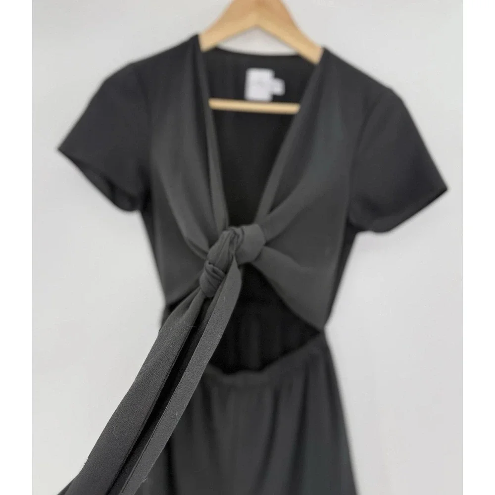 Princess Polly Ragnar‎ Tie Front Romper Black Size 4 Grunge Festival Boho